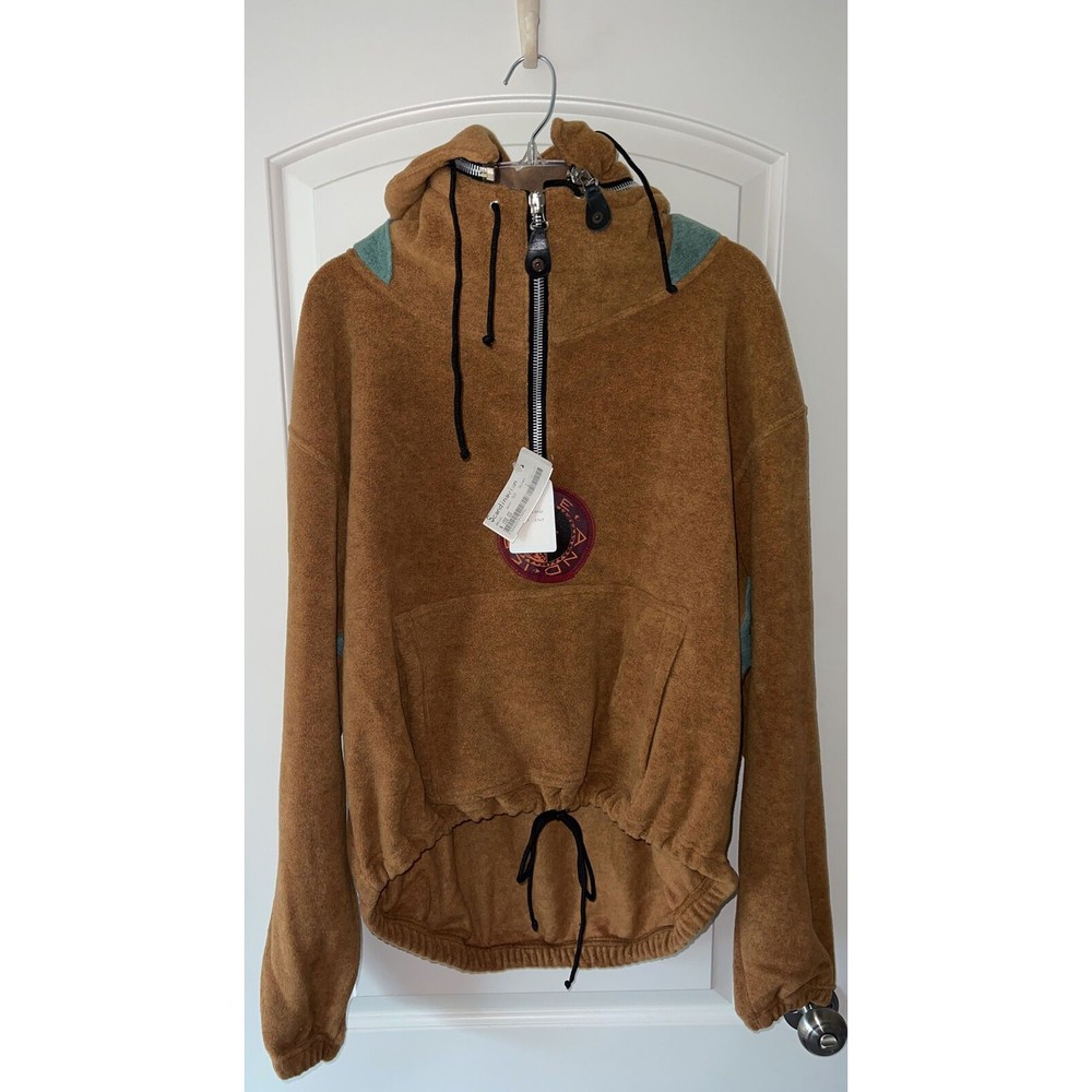 NWT Fire & Ice 1/2-Zip Hooded Fleece Jacket, Golden Honey Wheat, Size Large